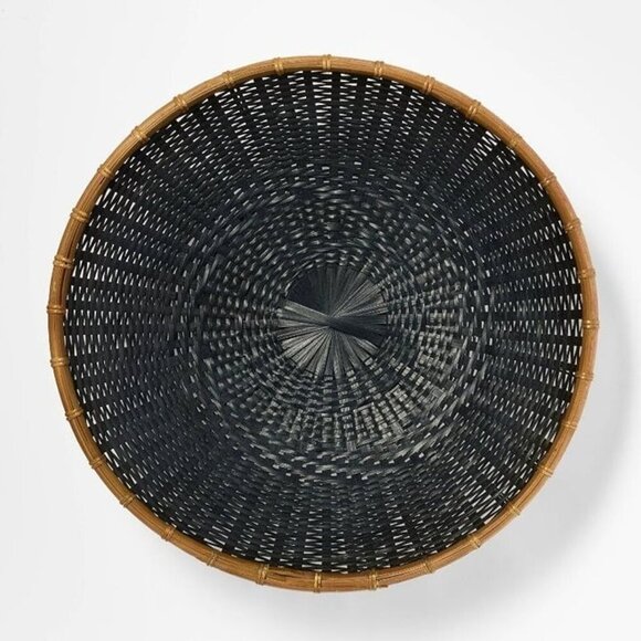 Round Bamboo Decorative Woven Bowl Slate Black - Threshold Studio McGee Fall 24 - Picture 4 of 6